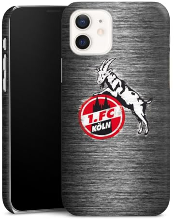 Premium Case kompatibel mit Apple iPhone 12 Smartphone Handyhülle Schutzhülle matt 1. FC Köln Metallic Look Offizielles Lizenzprodukt