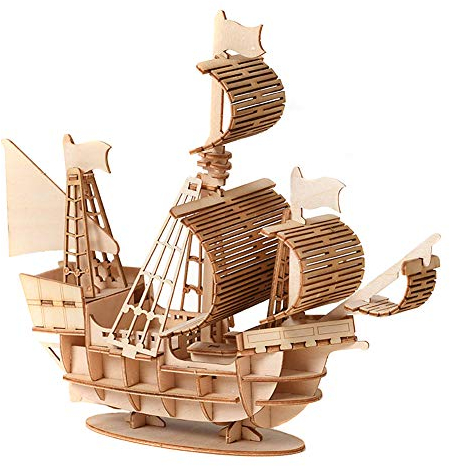 LICHENGTAI Holzschiff Modelle DIY Holzpuzzle Bausatz, 3D Holzpuzzles, 3D Puzzle Holzbausatz Schiffsmodell Segelschiff Flaggschiff Holzmodell Spielzeug Geschenk für Kinder Jugendliche und Erwachsene