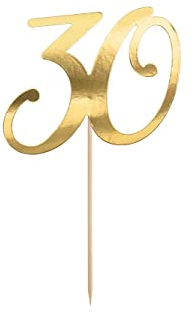 Cake Topper '30' 20,5cm Tortendeko Kuchendeko Cupcake Kuchen Torten Geburtstag Jubiläum
