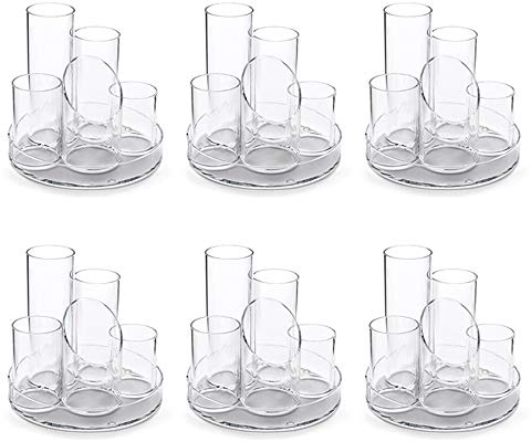 Osco Clear Acrylic 5 Tube Pen Pot (Pack of 6), ADT5