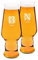 Maverton set x2 Bicchieri per la Birra - particolari - in vetro con personalizzazione - capienza 400 ml - H20 cm x Ø7,8 cm - Perfetti per ogni coppia amante della buona Birra - lettere miniate