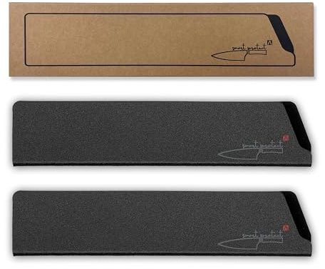 REDSALT® smart protect^ 2er Set universal ABS-Messerschutz mit Fleece für hochwertige Messer bis 22cm | 100% BPA-frei Klingen-Schutz für Küchenmesser Kochmesser aller Art | Schutzhülle Messerhülle