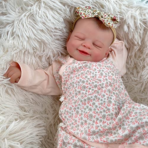 Anano Realistische Puppe Reborn weiblich-48 CM Puppen, die wie echte Weibliche aussehende Babypuppe (Puppen+Reborn+in+Silikon)
