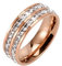 KnBoB Ringe Eheringe, Edelstahl Ring Herren Damen Rosegold Breit Ewigkeit mit Weiß Zirkonia Verlobungsring Größe 60 (19.1)