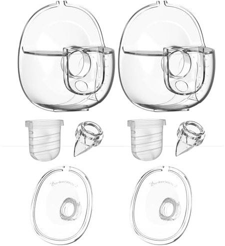 Milchpumpe Ersatzteile Flansch Schild 24mm Duckbill Ventil Silikon Membran Milchauffangschalen Die Pumpset General Gesamter Zubehör Tragbar Kompatibel mit Lansinoh NCVI Nuliie S32, 2-Pakete 8-Stücke