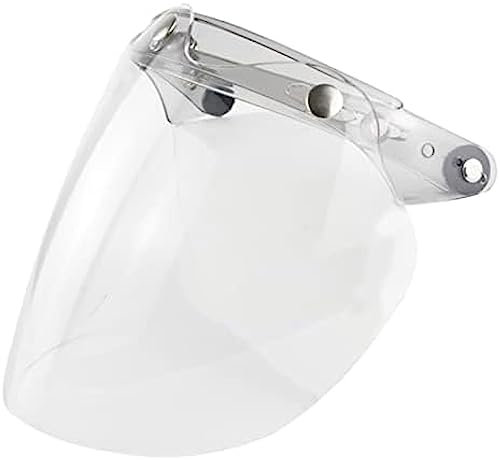 Motorbike Helmet Lens, Open Face Helmet Visor Bubble 3-Snap Windshield Visor, For 3-snap Half Helmet 4/3 Helmet, Uv Protection Helmets Lens - Universal Clear,Transparent,Pleasant63