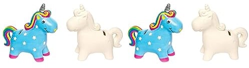 Baker Ross AG696 Spardosen „Einhorn“ aus Keramik für Kinder zum Basteln, Bemalen und Dekorieren (2 Stück), 121mm x 117mm x 53mm (Packung mit 2)
