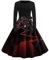 Halloween Kostüm Damen, Schwarzes Kleid Mittelalter Kleidung Damen Winter Fledermaus Kostüm Damen Langarm Kleid Halloween Dress Mittelalter Kostüme Für Frauen Rotes Sexy Teufel (Wein,S)