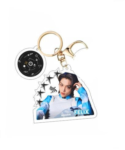 8 Stück Stray Kids Social Path Schlüsselanhänger, Acryl, Stray Kids MAXIDENT, Schlüsselanhänger, SKZ, doppelseitig, Rucksack, Telefon, Anhänger, Schlüsselanhänger, Kpop für Fans Kinder, Felix-5 Star