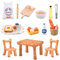 Vibbang Wichtel Zubehör, 1/12 Miniatur Wichtel Zubehör Backen Set, Küche Puppenhaus Zubehör, Küche Möbel Backen Weihnachten, DIY wichteltür zubehör Weihnachten Set, Mini Deko Tisch, Stühle, Eier