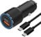 63W Super Fast Car Charger and Cable for iPhone 15/16 Pro/15 Pro Max/Samsung Galaxy S24/S23 Plus/S24 Ultra A55 A25 A35 A15 5G,Google Pixel 7 8 6 7A,Dual Port (USB C 45W+USB A 18W) Car Phone Adapter
