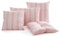 DecoHomeTextil Heimtextilmanufaktur Kissen Dekokissen Zierkissen mit Füllung und Reißverschluss Bilbao Streifen Altrosa 4er-Set 50x50 cm wasserabweisend pflegeleicht Outdoorkissen Garten