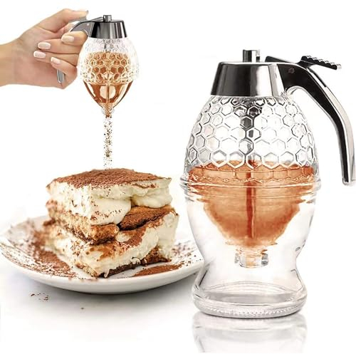 AMZTEMU Honey Pot - Drip Free Syrup Dispenser, Acrylic (200ml)