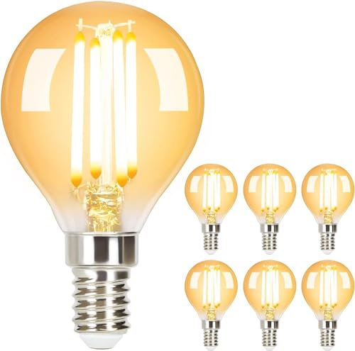 BHMAOYN 12V E14 G45 Glühbirne 4W, 400LM, AC/DC 12-24V Warmweiß 2700K, Ersetzt 40W Glühlampe, Kleine LED Lampe Für Camping Garten, Nicht Dimmbar, 6er-Set