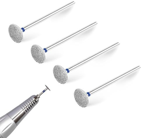 IKOPFLN Lot de 4 forets à ongles plats - Disque de sable - Embout Ponceuse Ongles- Embouts de forage à ongles électriques - Tête de rechange pour callus - Mini bandes de sable pour manucure (#103)