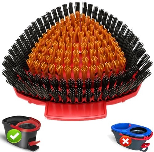 Verbesserte Spin Mop Ersatz Schrubberbürste Kompatibel mit Vileda Turbo/Ocedar Mop System, Mehr Schichten von Borsten Großartig für Küche, Terrasse, Bad und Dusche Bodenschrubber Kopf Ersatz
