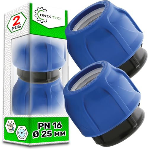 2 Pièces Polypropylène PP Bouchon Ø 25 mm PN16 bar pour Tuyau Polyethylene PE - ONIX TECH