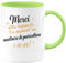 quotedazur - Mug Merci D'être Toujours Là T'es Vraiment Une Auxiliaire De Puériculture En Or - Vert/Céramique