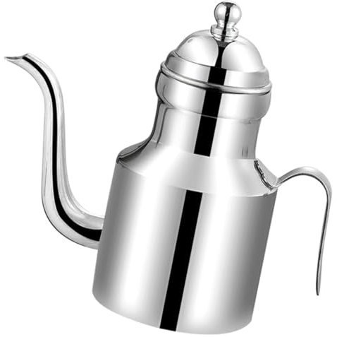 BESTYASH Edelstahl Ölkanister Mit Ausguss Langem Mund Multifunktionaler Fettbehälter Zur Filtration Und Aufbewahrung Von Speisefett Öl Saft Und Suppe Für Küche Und Gastronomie