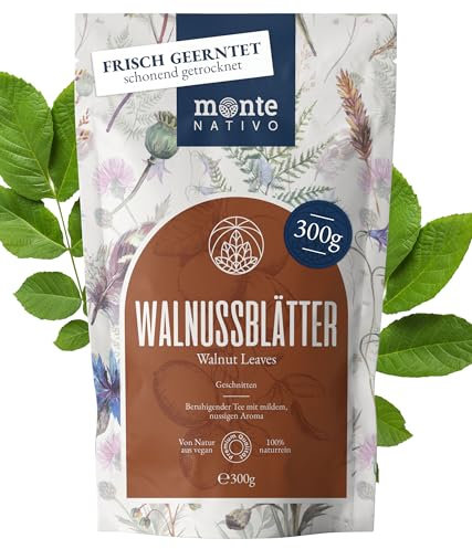 Hojas de Nogal Monte Nativo (300g) – Té de hojas de nogal – Hierbas puras secas para una infusión natural – Té de hojas sueltas de nogal secas – Aromático y 100% puro y natural