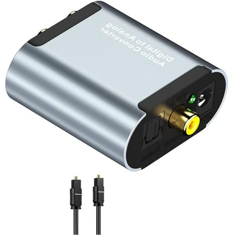 Mtucegi Audiokonverter Mit Hoher Abtastrate Von 192 kHz Anti Interferenz Design Aus Aluminium Für Fernseher Bluray Player SPDIF Zu Analog Soundadapter