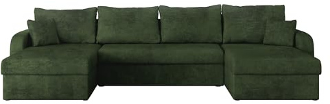 Mirjan24 Ecksofa Kristofer U, Design Eckcouch Couch mit Schlaffunktion, DREI Bettkasten, Wohnlandschaft, Bettfunktion, U-Form Sofa, Seite Universal, Farbauswahl (Clara 215.10)