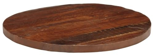 kithwjll Tischplatte rund 90 cm Durchmesser, 3,8 cm dick, Altholz massiv, recyceltes Holz mit natürlichem Finish, vielseitige Arbeitsplatte für Garten, Küche, Bistrotisch, wetterfest und robust