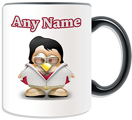 Tasse mit Elvis Presley (Pinguin History Celebrity Kostüm Design Farbe) Name Nachricht Einzigartige Star Silly Lustige Neuheit Sänger King Pop Dancer Schauspieleralbum Musik Award Rock Musiker Rolle