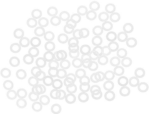 sourcing map Packung mit 100 Silikon O-Ring VMQ Dichtring für Kompressor Ventil Rohr Ersatzteil 8mm Außendmr. 5mm Innendmr. 1,5mm Breite weiß