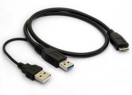 USB 3.0 Type A mâle vers micro B mâle Y câble d'alimentation double Extender plomb pour disques durs HDD téléphone portable 60 cm