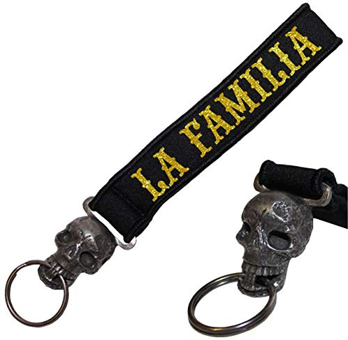 Spaß Kostet Schädel Schlüsselanhänger La Familia Totenkopf gold white blood loca mc support