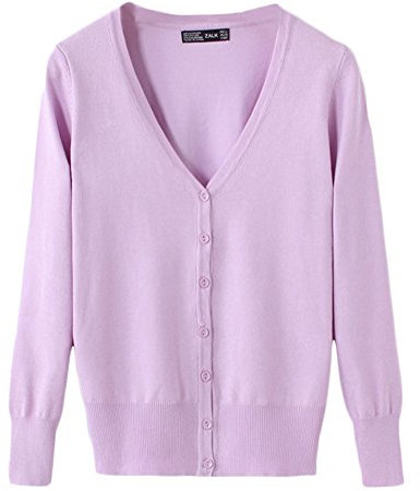 Classic Pink Donna Corta Cardigan Maniche Lunghe Scialle Slim Shawl Small Jacket Viola XL