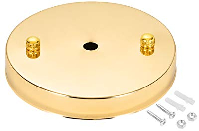 sourcing map Lampe Metall Deckenbaldachin, Retro Licht Baldachin Satz, für Lampen Zubehör DIY, Küche, 120mm 4,7 Zoll Gold