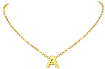FindChic Alphabet A Kette Damen Halskette mit Buchstaben Anhänger Personalisierte Namenskette Kostenlos Geschenkebox