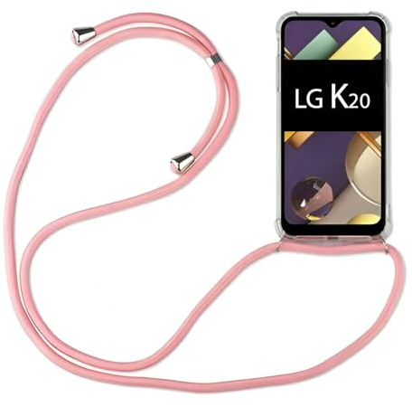 betterfon Hülle Kompatibel mit LG K20 | Handykette Smartphone Halskette Hülle mit Band | Handyhülle mit Kordel zum Umhängen Kompatibel für K20 | Rosa