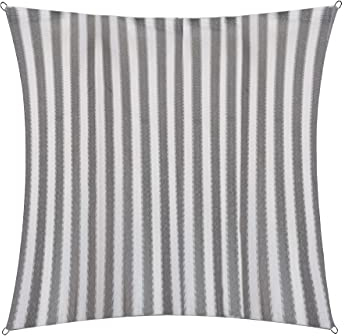 Lumaland Voile d'ombrage rectangulaire Cordes de Fixation incluses - 100% HDPE avec Le Filtre UV de Protection 3x3 - Gris/Blanc