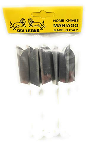 KIMERA Set 12 Pezzi Coltello da Tavola, Frutta e Verdura, Spelucchino Lama Inox AISI420 di 6 cm. Bianco | DOI LEONS