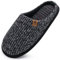 ONCAI Pantofole da Uomo Invernali strisce, Comoda Memory Foam Calde Scarpe da Casa Con Suola Antiscivolo Nero Taglia 41