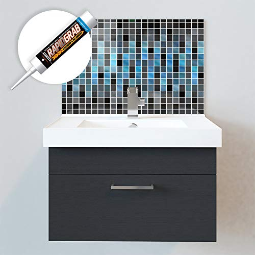 Bathroom Acrylic Splashbacks - Sink Splashbacks - by Premier Range - Pixel Wave in 50cm Wide x 40cm High with Glue