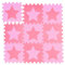 Relaxdays Puzzlematte Sterne, 9 Stück, 18 Teile, EVA Schaumstoff, schadstofffrei, Spielunterlage 91 x 91 cm, rosa-pink