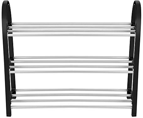 Haofy Schuhregal Organizer, Kunststoff & Aluminium Metall DIY Stehschuhregal, Geeignet für Schrank, Eingangsbereich, Schlafzimmer(3 Tiers,50 * 19 * 42CM)