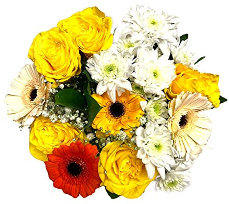 Blumenstrauß, bunter Blumenstrauß Frische Blumen Inklusive gratis Grußkarte, Flower bouquet, Fresh flowers, Cut flowers, Blumenstrauß Versenden, Gift for Valentine's Day Birthday, Roses and Gerbera