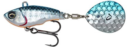 Savage Gear Fat Tail Spin sinkend - Jig Spinner, Größe/Gewicht/Farbe:5.5cm / 9g / Blue Silver