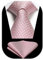 HISDERN Krawatte Hellrosa Herren Krawatten mit Einstecktuch Formelle Klassische Hochzeit Herrenkrawatte und Taschentuch Set für Männer