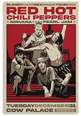 DUSUL Alternative Rockband Red Hot Chili Peppers By The Way Albumcover-Leinwand-Poster, dekoratives Gemälde, Leinwand, Wandkunst, 20 x 30 cm