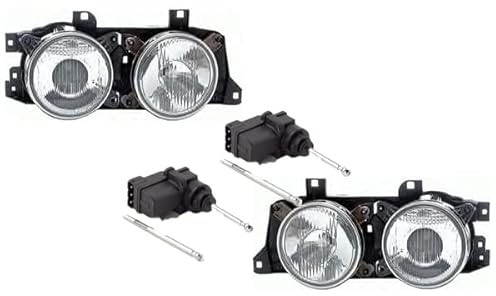 Johns, Scheinwerfer passend für BMW 5er E34 88-95 Super-DE H1 Links Rechts + Stellmotor