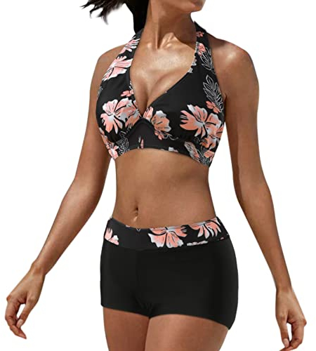 Women's Swimsuit Sports Swimwear Women's Tummy Control one-Piece Swimsuit sexy Push up Swimsuits Women's Swim Suit Monokini Women's Beach Fashion Women's Summer Bikini Push Up Schwarz