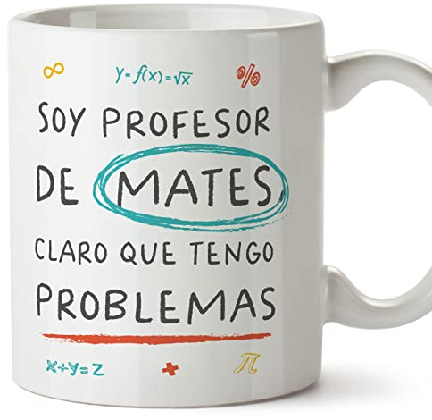 MUGFFINS Tazas para PROFESOR DE MATEMATICAS hombre - En Español - Mates problemas - 11 oz / 330 ml - Regalo original y divertido