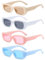 Unning 4 Stück Rechteckige Sonnenbrille Damen Retro 90er Trendy Sonnenbrillen Set Vintage Quadrat Festival Brille für Damen Herren