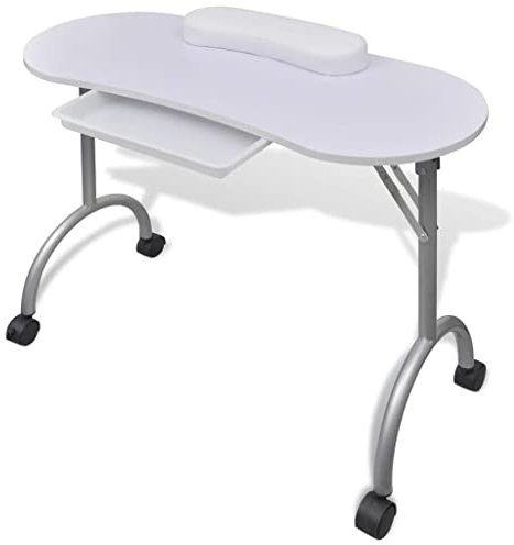 SKM Klappbarer Maniküre-Tisch mit Rollen Weiß, Weight: 6.95 kg, 110124